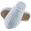 imageisotoner Womens IndoorOutdoor Cozy Plush Terry Knit Clog and Flip Flop Slippers with Memory Foam ComfortBlue Fog