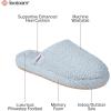 imageisotoner Womens IndoorOutdoor Cozy Plush Terry Knit Clog and Flip Flop Slippers with Memory Foam ComfortBlue Fog