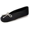 imageisotoner Womens Classic Stretch Satin Ballerina Slippers with Satin and Sequin Bow TieBlack Sequin