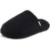 imageisotoner Womens IndoorOutdoor Cozy Plush Terry Knit Clog and Flip Flop Slippers with Memory Foam ComfortBlack