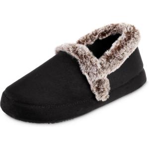 imageisotoner Womens Memory Foam Microsuede a Line Eco Comfort Recycled SlippersBlack