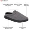 image:imageisotoner Mens IndoorOutdoor Heathered Knit Brady Clog Slippers With Memory Foam Comfort and Heel SupportBlack