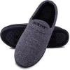 image:imageisotoner Mens IndoorOutdoor Heathered Knit Brady Clog Slippers With Memory Foam Comfort and Heel SupportBlack