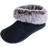 image:imageisotoner Womens Recycled Microsuede and Faux Fur Boot SlipperBlack