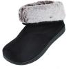 image:imageisotoner Womens Recycled Microsuede and Faux Fur Boot SlipperBlack