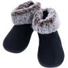 image:imageisotoner Womens Recycled Microsuede and Faux Fur Boot SlipperBlack