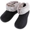 image:imageisotoner Womens Recycled Microsuede and Faux Fur Boot SlipperBlack