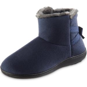 image:imageisotoner Womens Microsuede Mallory Bootie Slippers With BowNavy Blue
