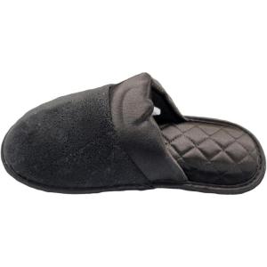 image:imageisotoner womens Isotoner Recycled Microterry and Satin Eco Clog SlippersBlack