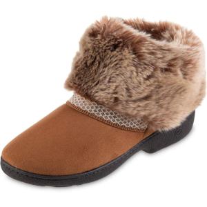 image:imageisotoner womens Recycled Microsuede Mallory Boot Slipper With Memory FoamCognac