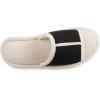 image:imageisotoner Womens Microterry Floral PrintJersey Slide Slippers Black 657