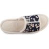 image:imageisotoner Womens Microterry Floral PrintJersey Slide SlippersNavy Blue