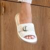 image:imageisotoner womens Open Toe Slide Slippers Minimally Dyed Organic Cotton Upper and Algaeinfused SoleSandtrap