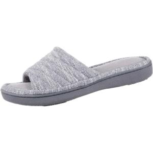 image:imageIsotoner Womens Premium Knit Slide Slippers  MoistureWicking Lining Rubber IndoorOutdoor Sole  Machine Washable House ShoesAsh