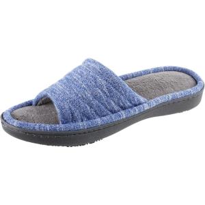 image:imageIsotoner Womens Premium Knit Slide Slippers  MoistureWicking Lining Rubber IndoorOutdoor Sole  Machine Washable House ShoesSapphire