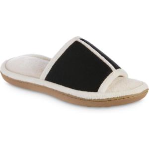 image:imageisotoner Womens Microterry Floral PrintJersey Slide Slippers Black 9510