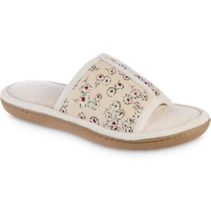 image:imageisotoner Womens Microterry Floral PrintJersey Slide Slippers Evening Sand 859