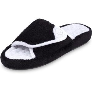 image:imageisotoner Womens Microterry Pillowstep Spa SlideBlack