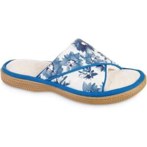image:imageisotoner Womens Organic Cotton Floral Keilly Slide Slippers Island Blue 657