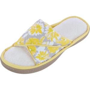 image:imageisotoner Womens Organic Cotton Floral Keilly Slide Slippers Lemonade 657