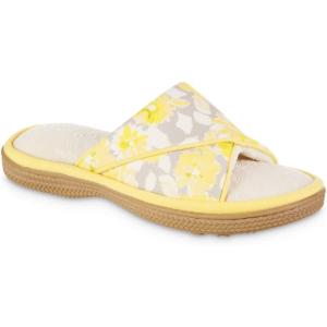 image:imageisotoner Womens Organic Cotton Floral Keilly Slide Slippers Lemonade 9510
