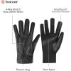 image:imageIsotoner Womens Classic Stretch Faux and Genuine Leather Touchscreen GlovesBlack Faux Leather