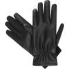 image:imageIsotoner Womens Classic Stretch Faux and Genuine Leather Touchscreen GlovesBlack Faux Leather