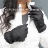image:imageisotoner Womens Dual Lined Water Repellent Quilted Touchscreen GlovesBlack