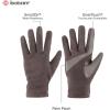 image:imageisotoner Womens Water Repellent Touchscreen Microsuede Shortie GlovesAsh