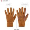 image:imageisotoner Womens Water Repellent Touchscreen Microsuede Shortie GlovesCognac