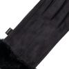 image:imageisotoner Womens Water Repellent Touchscreen Stretch Mya Faux Fur Cuff GlovesBlack