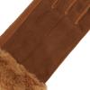 image:imageisotoner Womens Water Repellent Touchscreen Stretch Mya Faux Fur Cuff GlovesCognac