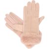 image:imageisotoner Womens Water Repellent Touchscreen Stretch Mya Faux Fur Cuff GlovesEvening Sand