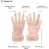 image:imageisotoner Womens Water Repellent Touchscreen Stretch Mya Faux Fur Cuff GlovesEvening Sand