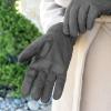 image:imageisotoner womens Water Repellent Touchscreen Microsuede Sherpa Lined Gloves With ButtonsBrown