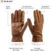 image:imageisotoner womens Water Repellent Touchscreen Microsuede Sherpa Lined Gloves With ButtonsCognac