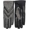 image:imageIsotoner Womens smartDRI Chevron Shortie Touchscreen Gloves  30016 LargeXL Black Heather