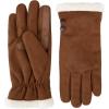 image:imageisotoner womens Water Repellent Touchscreen Microsuede Sherpa Lined Gloves With ButtonsCognac