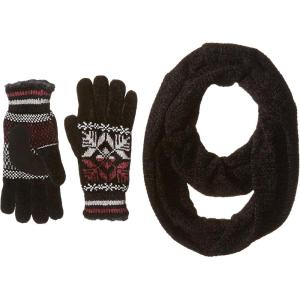 image:imageIsotoner Womens Chenille Scarf and Glove Gift SetBlack