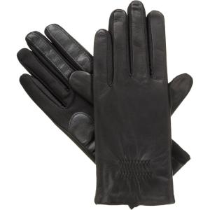 image:imageIsotoner Womens Classic Stretch Faux and Genuine Leather Touchscreen GlovesBlack Genuine Leather