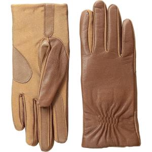 image:imageIsotoner Womens Classic Stretch Faux and Genuine Leather Touchscreen GlovesLuggage