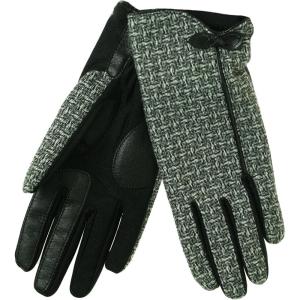 image:imageIsotoner Womens SmarTouch Stretch Basket Weave Bow Gloves  Black  ML