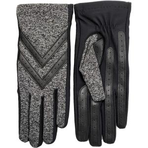 image:imageIsotoner Womens smartDRI Chevron Shortie Touchscreen Gloves  30016 LargeXL Black Heather