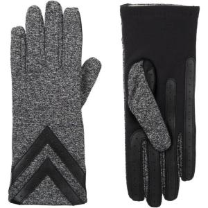 image:imageWomens Isotoner Chevron Spandex Gloves SM  Black Heather