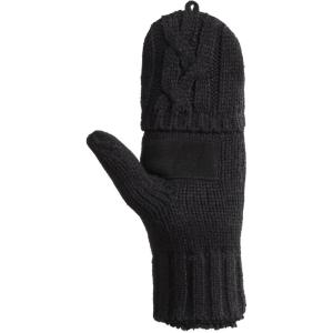 image:imageisotoner Womens Chunky Cable Knit Flip Top Convertible Gloves Cold Weather