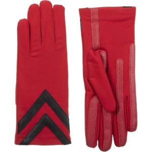 image:imageisotoner Womens Spandex Touchscreen Cold Weather Gloves with Warm Fleece Lining and Chevron Details smartDRI Red LargeXLarge