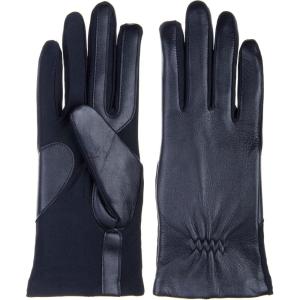 image:imageisotoner Womens Stretch Leather Glove  FleeceBlack