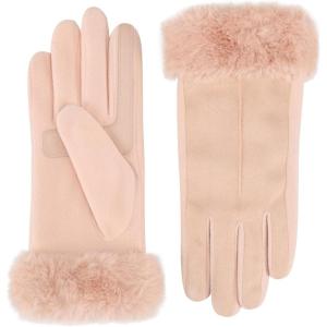 image:imageisotoner Womens Water Repellent Touchscreen Stretch Mya Faux Fur Cuff GlovesEvening Sand