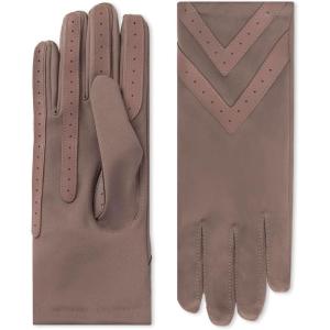 image:imageisotoner womens Spandex Touchscreen Cold Weather Gloves With Warm Fleece Lining and Chevron DetailsDeep Taupe
