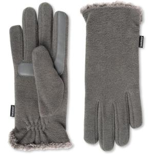 image:imageisotoner womens Stretch Fleece Gloves With Microluxe Lining and Smart Touch TechnologyHeather Grey